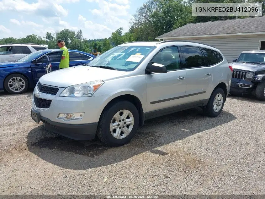 2011 Chevrolet Traverse Ls VIN: 1GNKRFED2BJ412096 Lot: 42589384