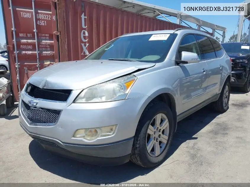 2011 Chevrolet Traverse 1Lt VIN: 1GNKRGEDXBJ321728 Lot: 42620140