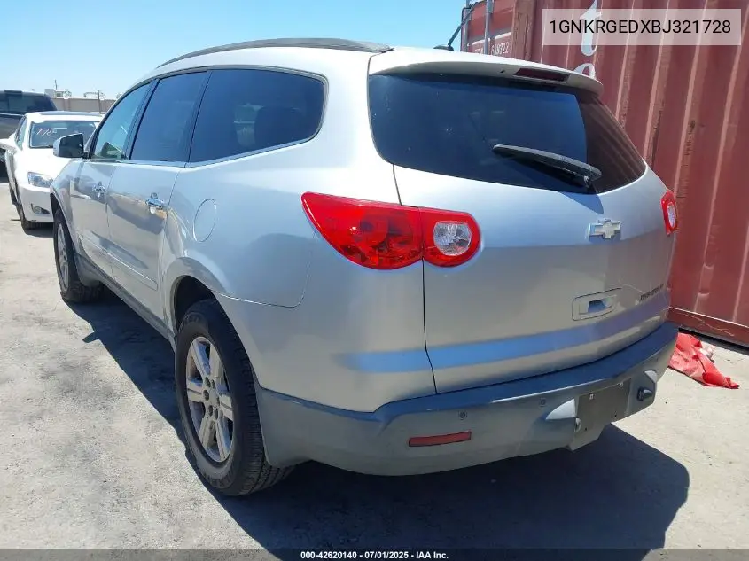2011 Chevrolet Traverse 1Lt VIN: 1GNKRGEDXBJ321728 Lot: 42620140