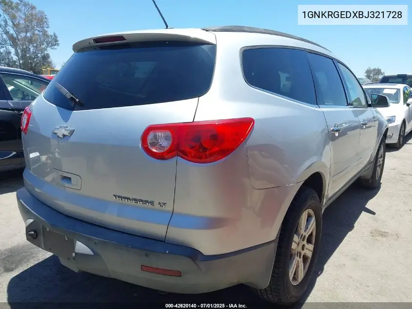 2011 Chevrolet Traverse 1Lt VIN: 1GNKRGEDXBJ321728 Lot: 42620140