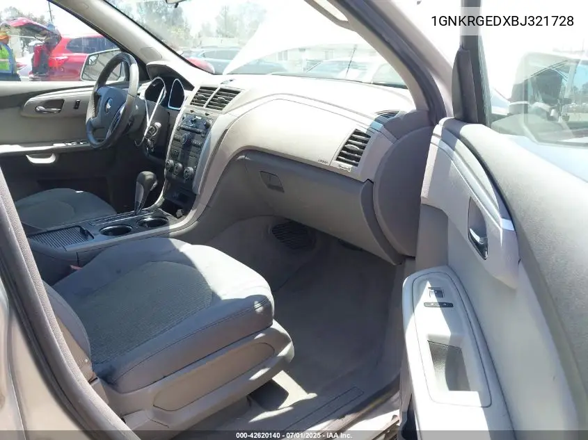2011 Chevrolet Traverse 1Lt VIN: 1GNKRGEDXBJ321728 Lot: 42620140