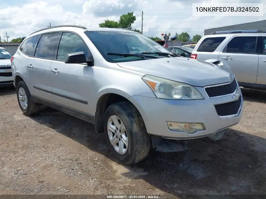 1gnkrfed7bj324502 1GNKRFED7BJ324502 2011 Chevrolet Traverse Ls