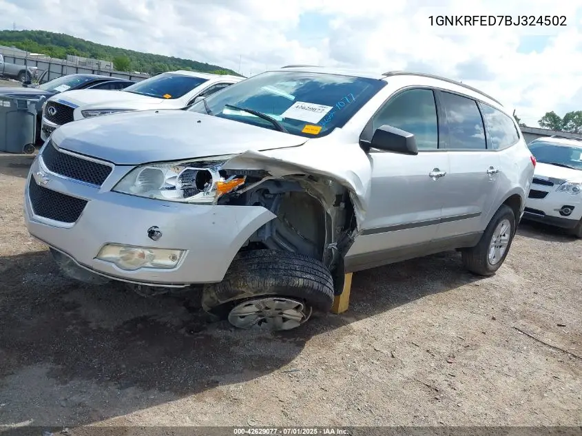 1gnkrfed7bj324502 1GNKRFED7BJ324502 2011 Chevrolet Traverse Ls