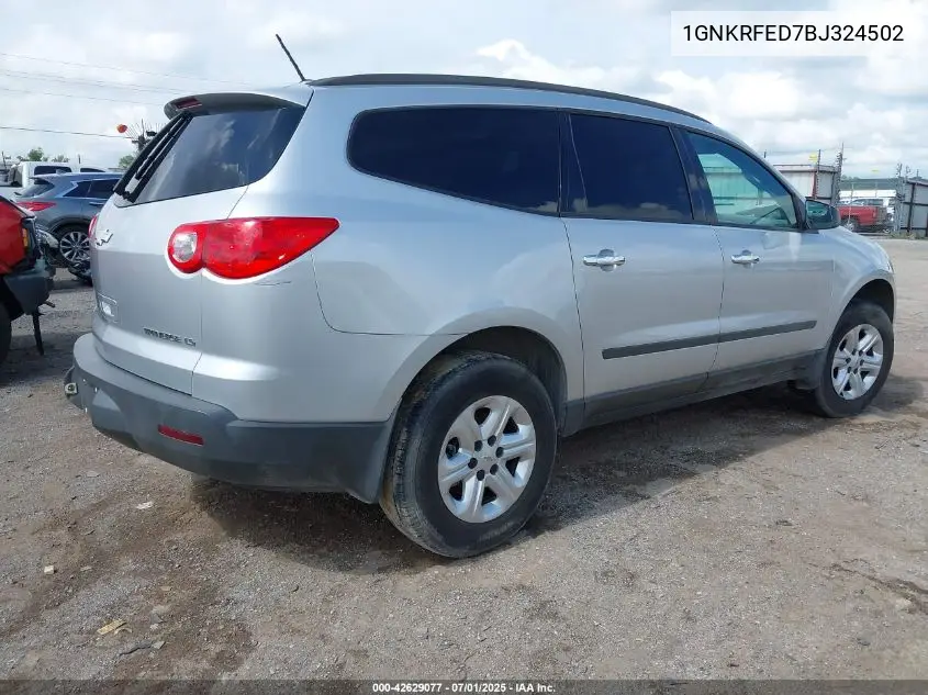 1gnkrfed7bj324502 1GNKRFED7BJ324502 2011 Chevrolet Traverse Ls