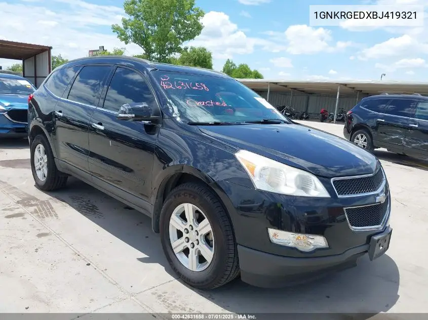 2011 Chevrolet Traverse 1Lt VIN: 1GNKRGEDXBJ419321 Lot: 42631658