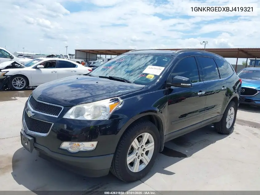 2011 Chevrolet Traverse 1Lt VIN: 1GNKRGEDXBJ419321 Lot: 42631658
