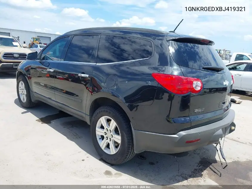2011 Chevrolet Traverse 1Lt VIN: 1GNKRGEDXBJ419321 Lot: 42631658