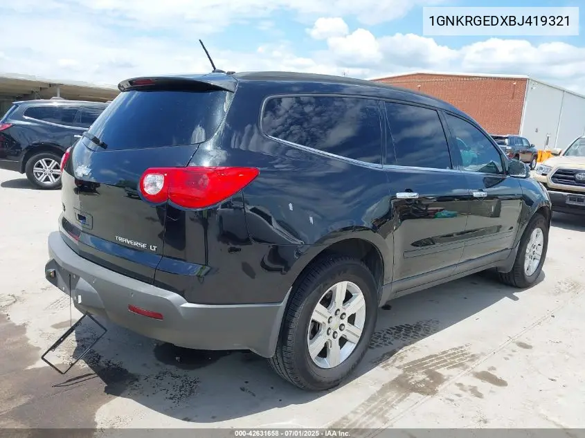 2011 Chevrolet Traverse 1Lt VIN: 1GNKRGEDXBJ419321 Lot: 42631658