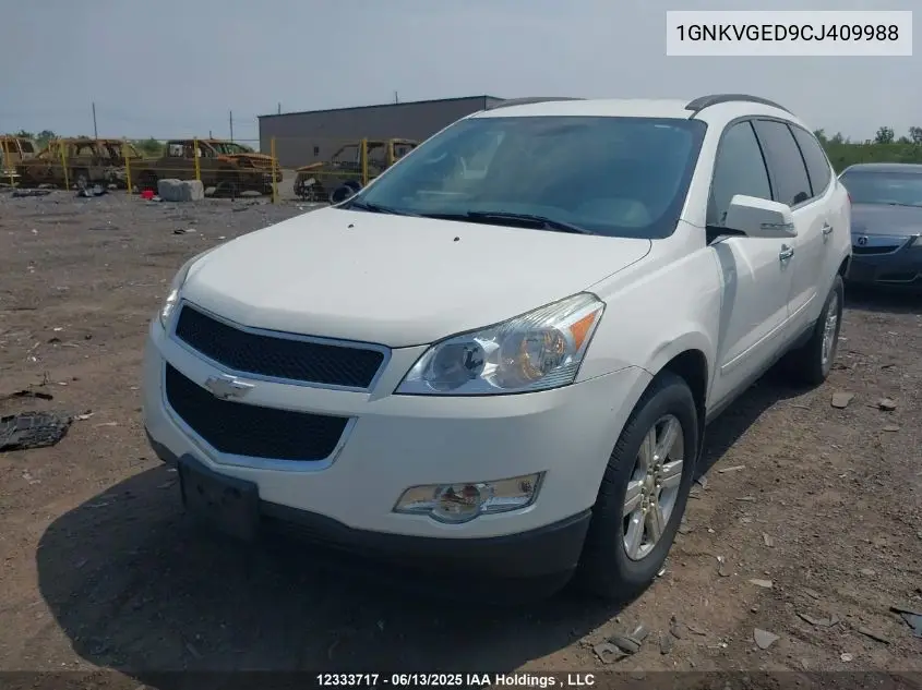 2012 Chevrolet Traverse 1Lt/2Lt VIN: 1GNKVGED9CJ409988 Lot: 12333717
