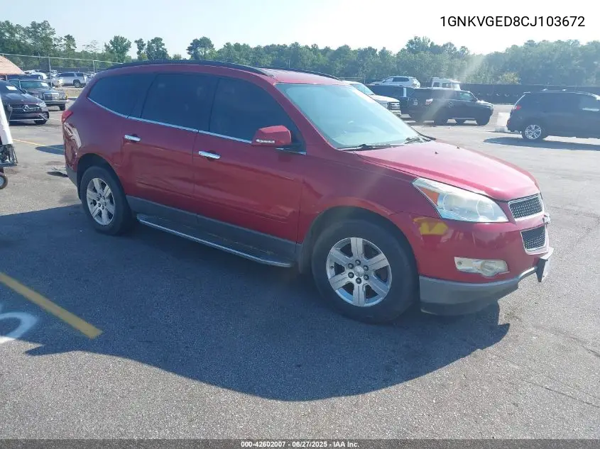 2012 Chevrolet Traverse 1Lt VIN: 1GNKVGED8CJ103672 Lot: 42602007