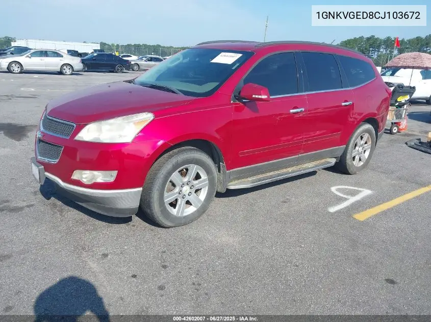2012 Chevrolet Traverse 1Lt VIN: 1GNKVGED8CJ103672 Lot: 42602007