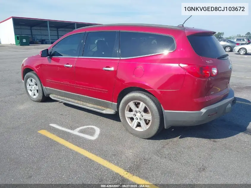 2012 Chevrolet Traverse 1Lt VIN: 1GNKVGED8CJ103672 Lot: 42602007