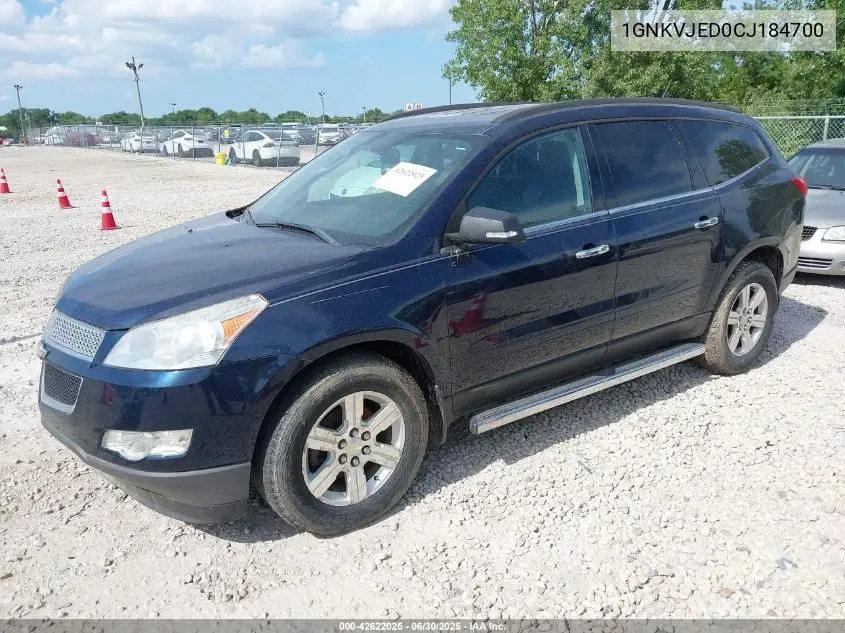 2012 Chevrolet Traverse 2Lt VIN: 1GNKVJED0CJ184700 Lot: 42622025