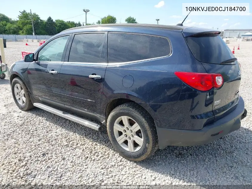 2012 Chevrolet Traverse 2Lt VIN: 1GNKVJED0CJ184700 Lot: 42622025