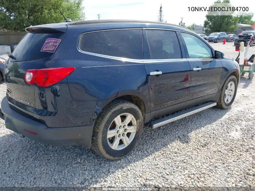2012 Chevrolet Traverse 2Lt VIN: 1GNKVJED0CJ184700 Lot: 42622025