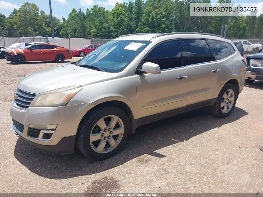 2013 Chevrolet Traverse 1Lt VIN: 1GNKRGKD7DJ135457 Lot: 42769880
