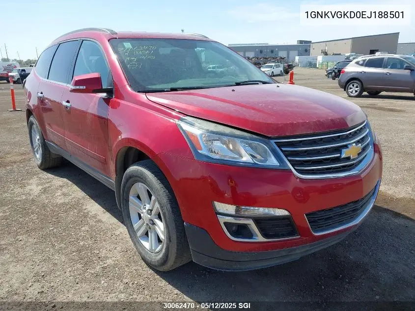 2014 Chevrolet Traverse Lt VIN: 1GNKVGKD0EJ188501 Lot: 30062470