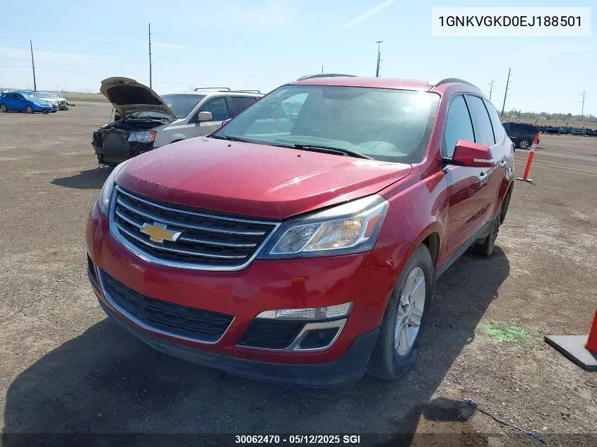 2014 Chevrolet Traverse Lt VIN: 1GNKVGKD0EJ188501 Lot: 30062470