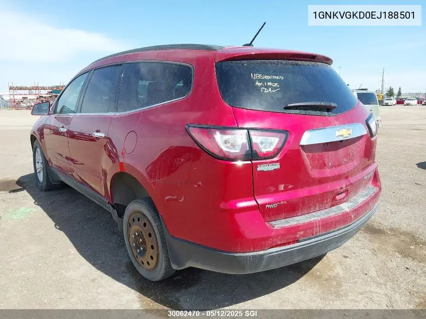 2014 Chevrolet Traverse Lt VIN: 1GNKVGKD0EJ188501 Lot: 30062470