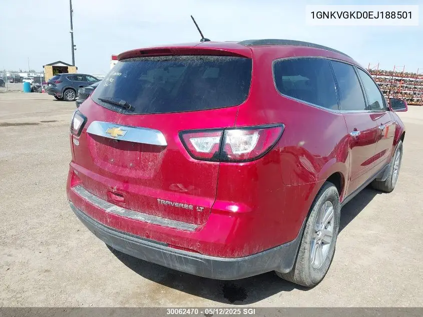 2014 Chevrolet Traverse Lt VIN: 1GNKVGKD0EJ188501 Lot: 30062470