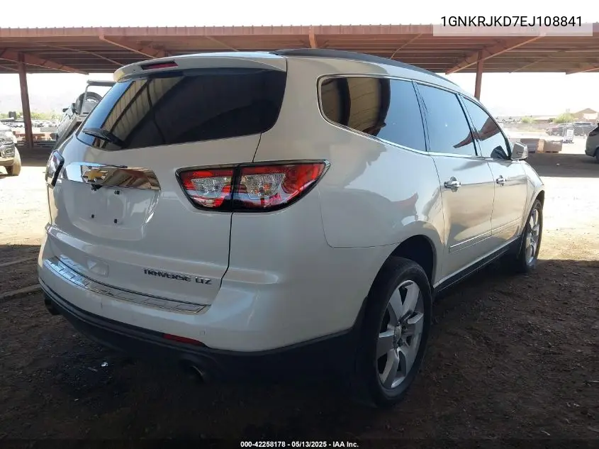 2014 Chevrolet Traverse Ltz VIN: 1GNKRJKD7EJ108841 Lot: 42258178
