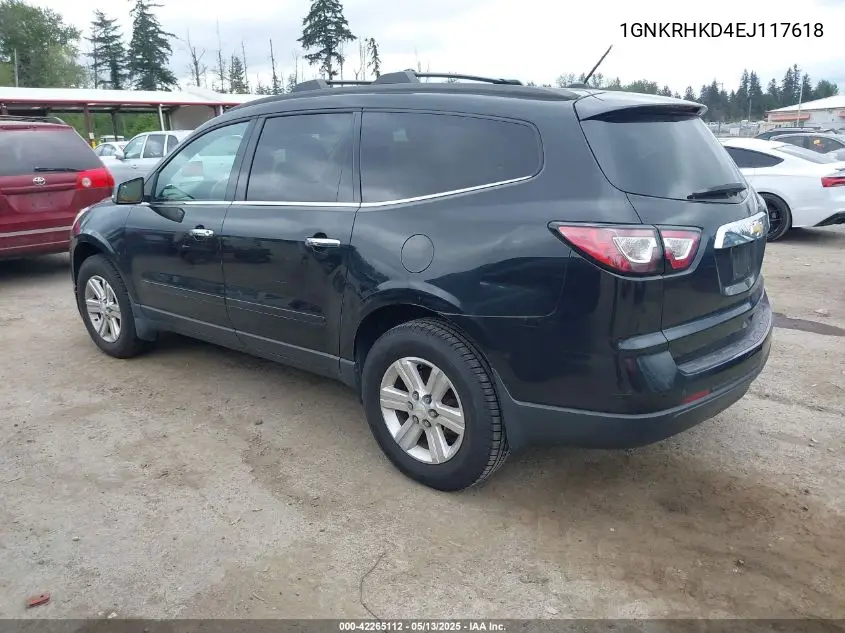 2014 Chevrolet Traverse 2Lt VIN: 1GNKRHKD4EJ117618 Lot: 42265112