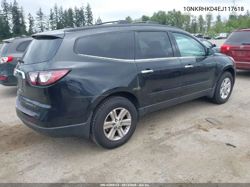 2014 Chevrolet Traverse 2Lt VIN: 1GNKRHKD4EJ117618 Lot: 42265112