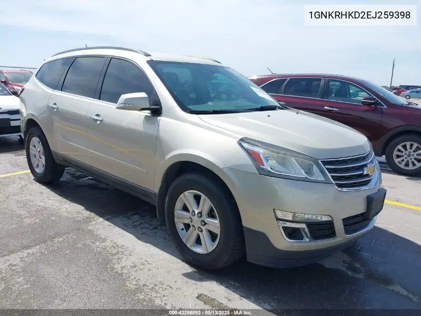 2014 Chevrolet Traverse 2Lt VIN: 1GNKRHKD2EJ259398 Lot: 42266892