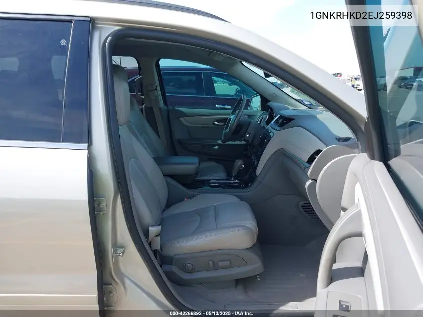 2014 Chevrolet Traverse 2Lt VIN: 1GNKRHKD2EJ259398 Lot: 42266892