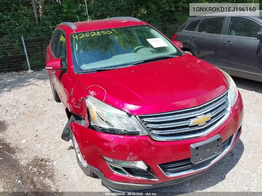 2014 Chevrolet Traverse 1Lt VIN: 1GNKRGKD1EJ196160 Lot: 42628339