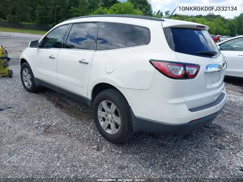 2015 Chevrolet Traverse 1Lt VIN: 1GNKRGKD0FJ332134 Lot: 42266030