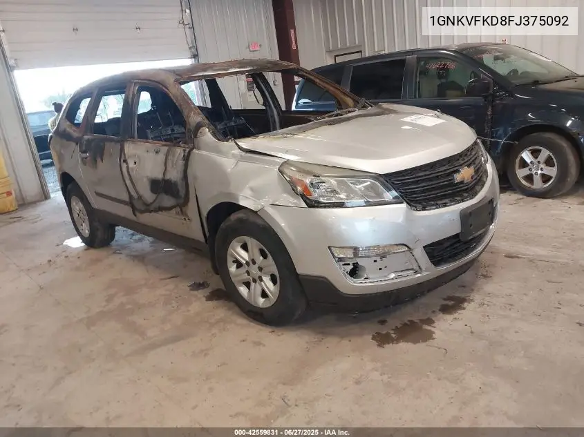 2015 Chevrolet Traverse Ls VIN: 1GNKVFKD8FJ375092 Lot: 42559831