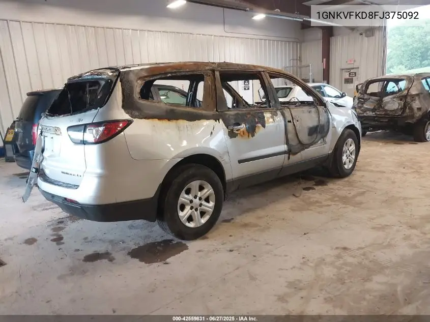 2015 Chevrolet Traverse Ls VIN: 1GNKVFKD8FJ375092 Lot: 42559831