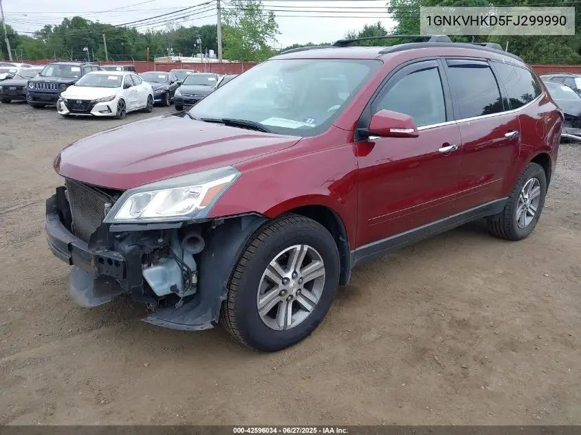 2015 Chevrolet Traverse 2Lt VIN: 1GNKVHKD5FJ299990 Lot: 42596034