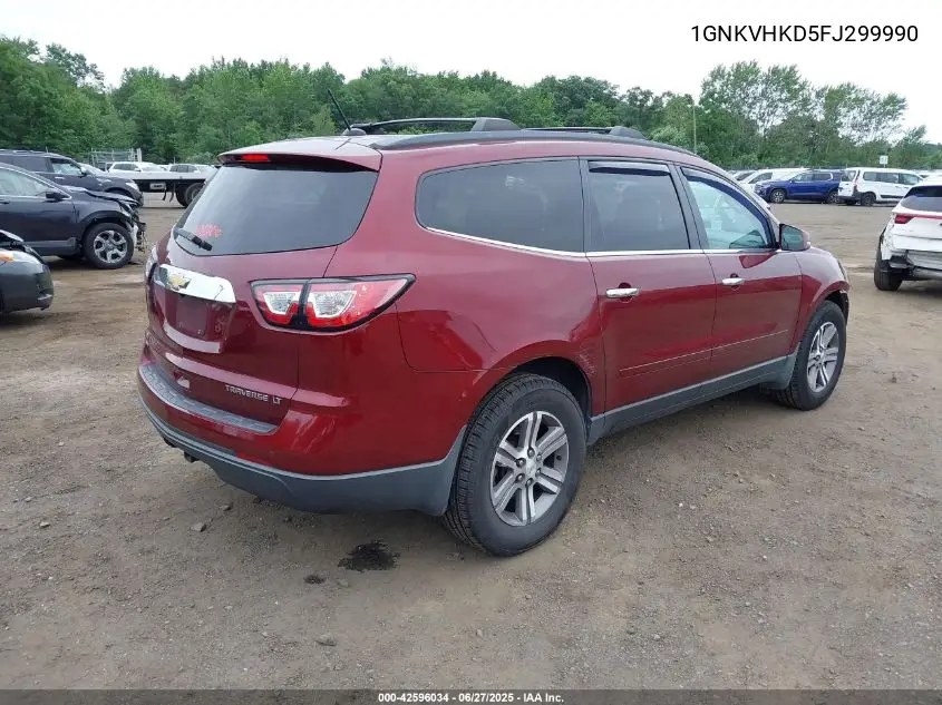 2015 Chevrolet Traverse 2Lt VIN: 1GNKVHKD5FJ299990 Lot: 42596034