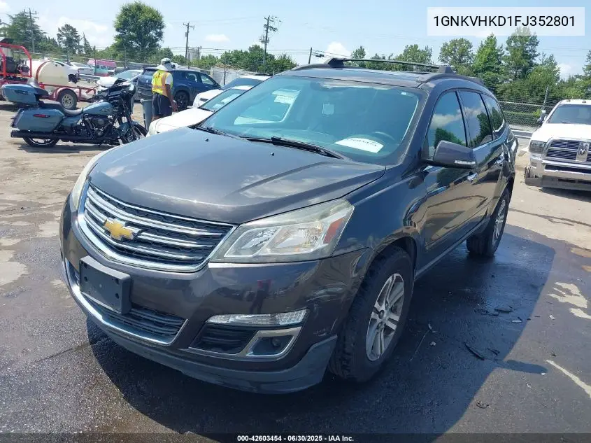 2015 Chevrolet Traverse 2Lt VIN: 1GNKVHKD1FJ352801 Lot: 42603454