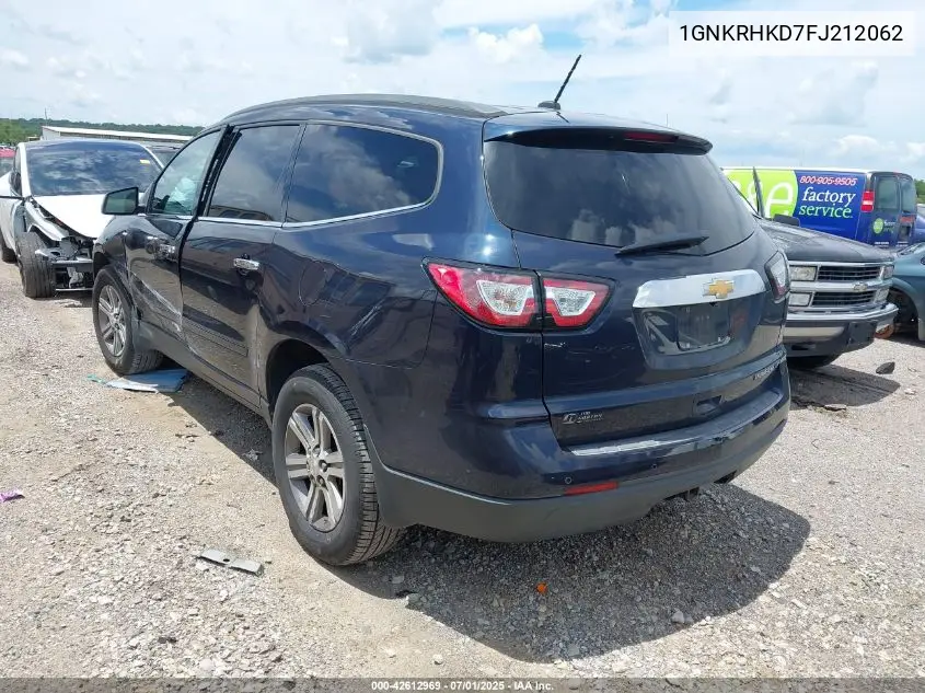 2015 Chevrolet Traverse 2Lt VIN: 1GNKRHKD7FJ212062 Lot: 42612969