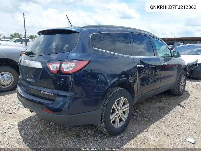 2015 Chevrolet Traverse 2Lt VIN: 1GNKRHKD7FJ212062 Lot: 42612969