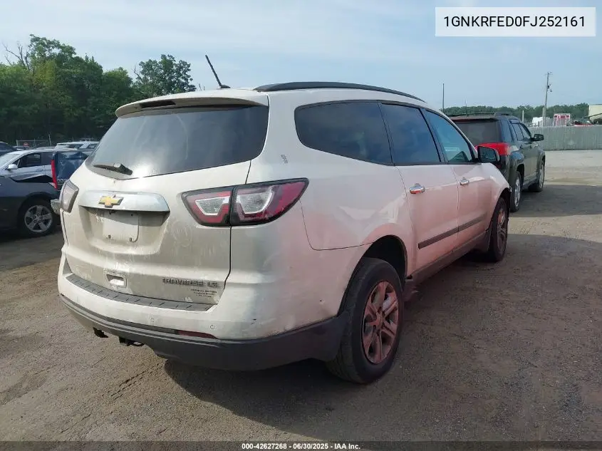 2015 Chevrolet Traverse Ls VIN: 1GNKRFED0FJ252161 Lot: 42627268