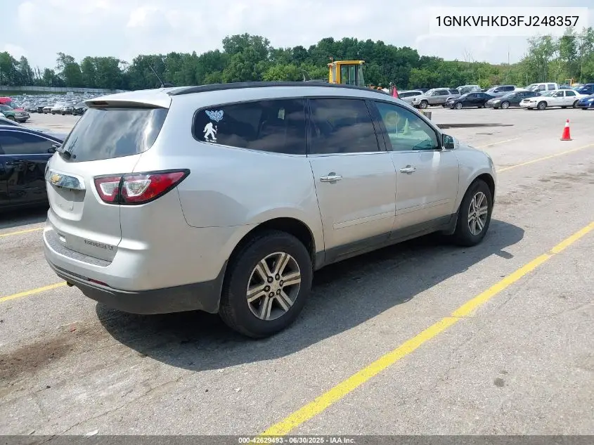 2015 Chevrolet Traverse 2Lt VIN: 1GNKVHKD3FJ248357 Lot: 42629493