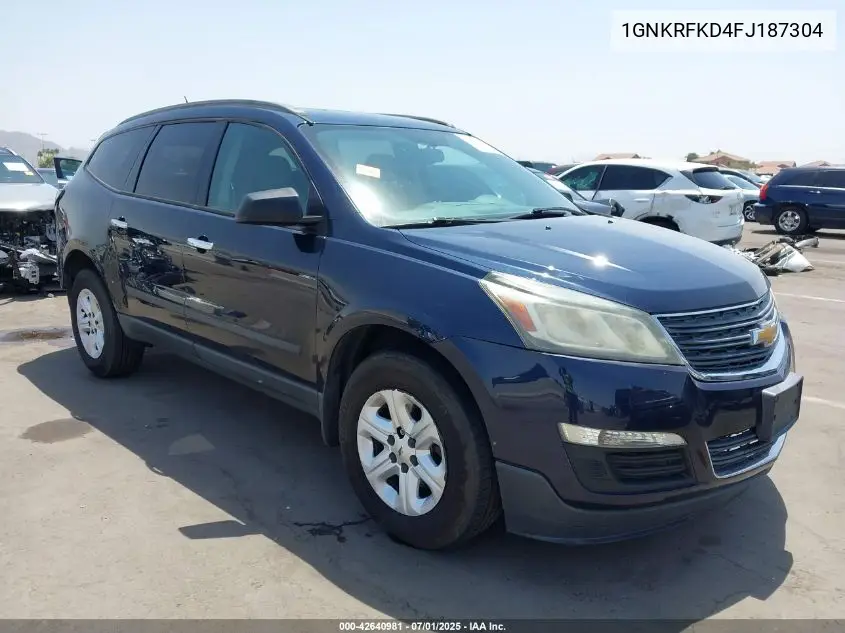 2015 Chevrolet Traverse Ls VIN: 1GNKRFKD4FJ187304 Lot: 42640981