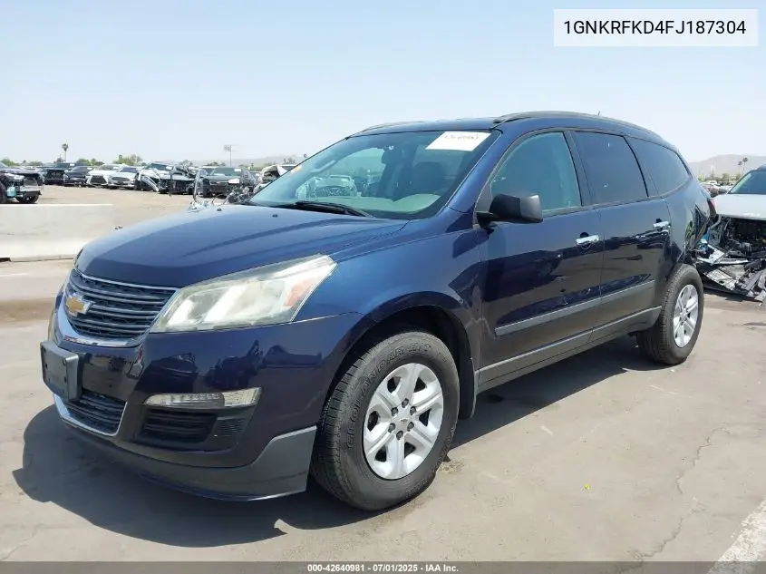 2015 Chevrolet Traverse Ls VIN: 1GNKRFKD4FJ187304 Lot: 42640981