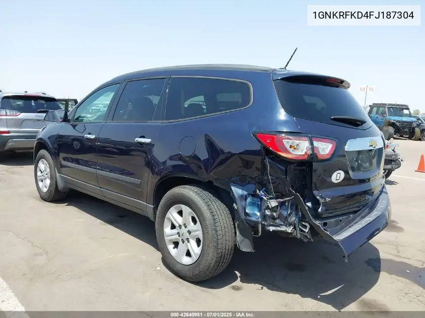 2015 Chevrolet Traverse Ls VIN: 1GNKRFKD4FJ187304 Lot: 42640981