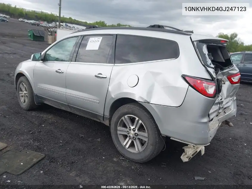 2016 Chevrolet Traverse 2Lt VIN: 1GNKVHKD4GJ247123 Lot: 42262626