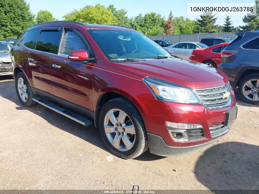 2016 Chevrolet Traverse 1Lt VIN: 1GNKRGKD0GJ263785 Lot: 42589234