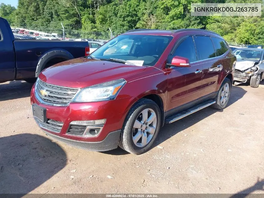 2016 Chevrolet Traverse 1Lt VIN: 1GNKRGKD0GJ263785 Lot: 42589234