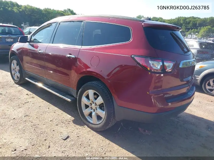 2016 Chevrolet Traverse 1Lt VIN: 1GNKRGKD0GJ263785 Lot: 42589234