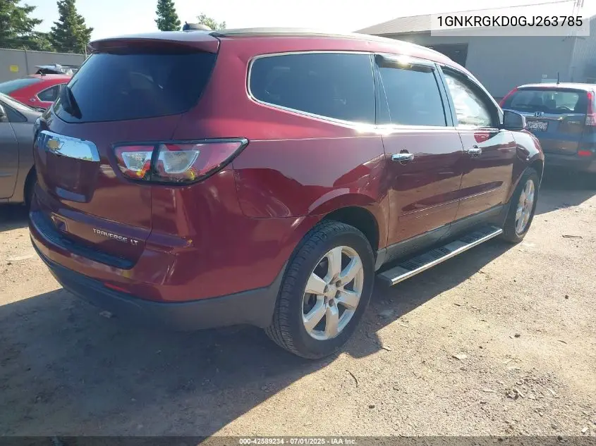 2016 Chevrolet Traverse 1Lt VIN: 1GNKRGKD0GJ263785 Lot: 42589234