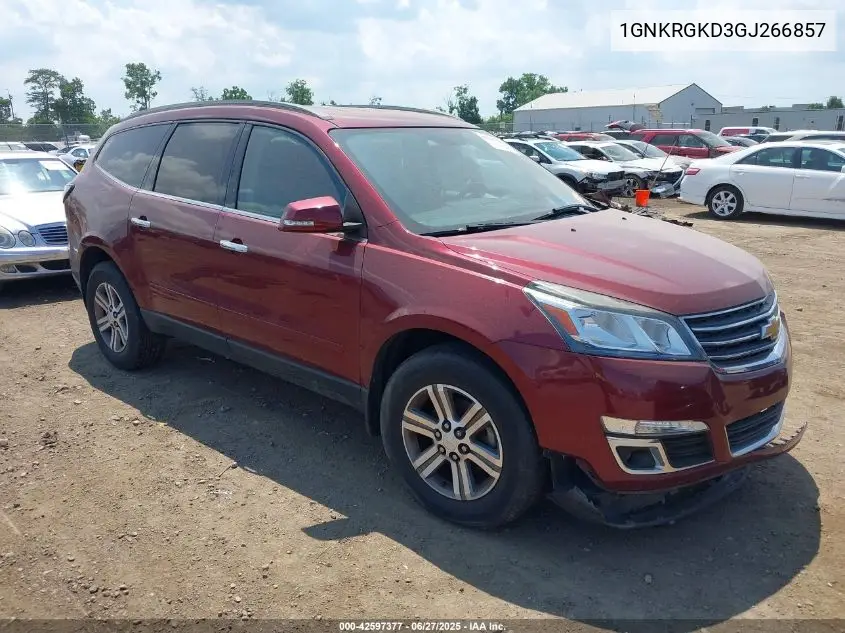 2016 Chevrolet Traverse 1Lt VIN: 1GNKRGKD3GJ266857 Lot: 42597377