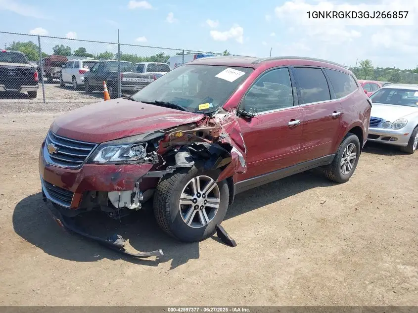 2016 Chevrolet Traverse 1Lt VIN: 1GNKRGKD3GJ266857 Lot: 42597377